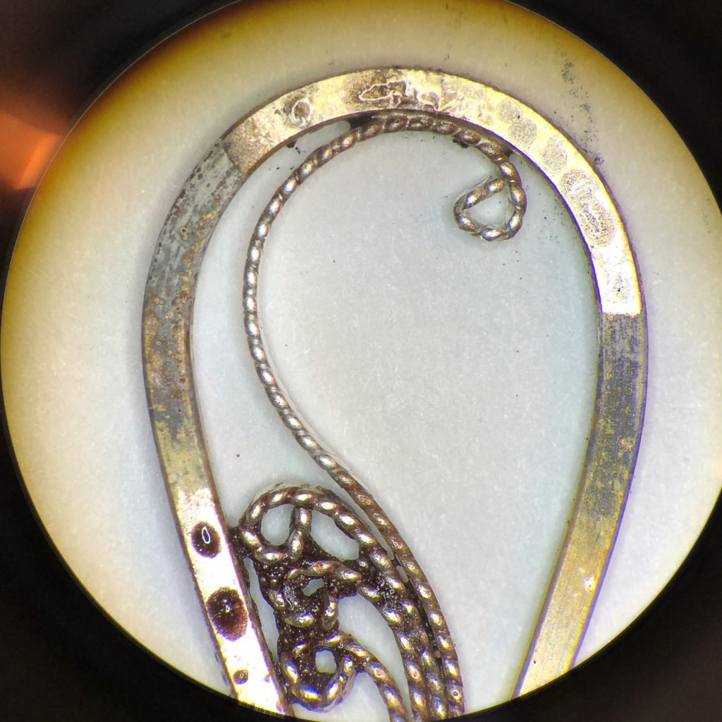 Flowed at top Russian Filigree Powdered Solder