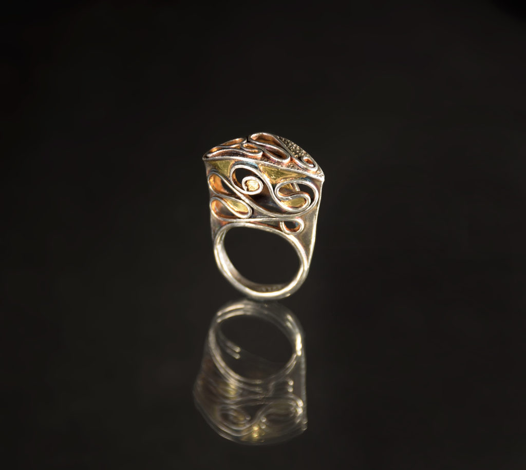 Escape III, filigree ring by Victoria Lansford