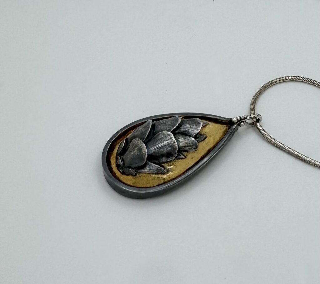 Hemlock Cone Pendant by Judi Schwartz