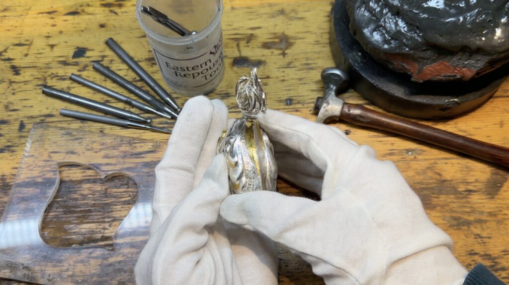 Femina by Victoria Lansford – Eastern repoussé and hydraulic press perfume bottle
