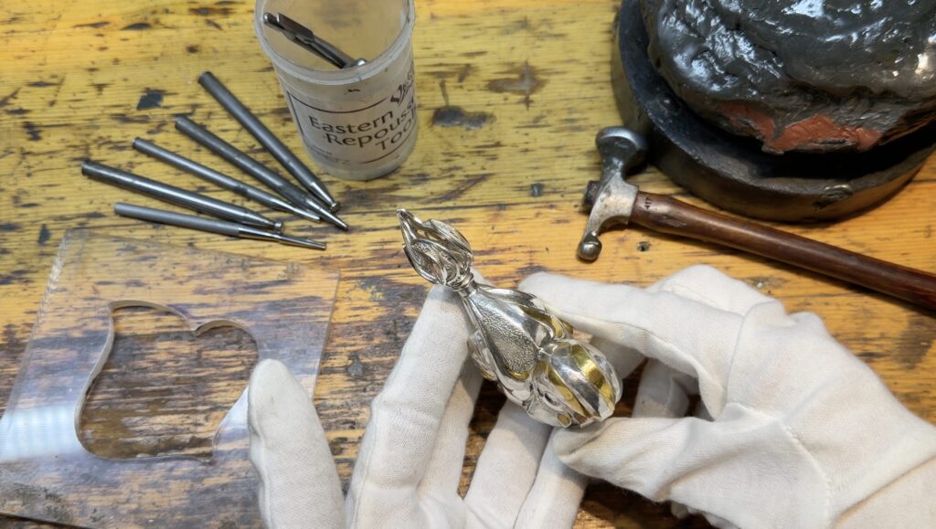 Femina by Victoria Lansford – Eastern repoussé and hydraulic press perfume bottle