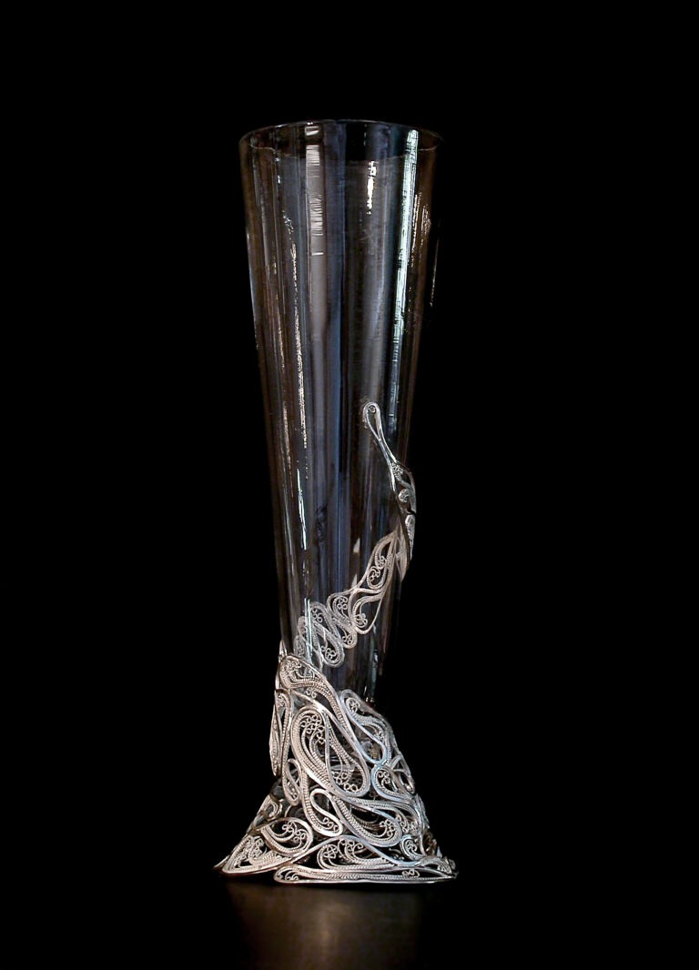 Curves in the Right Places, Russian filigree and blown glass champagne flute