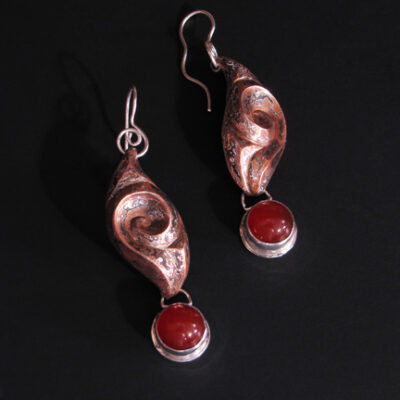 Into the Depth III, Eastern repoussé earrings