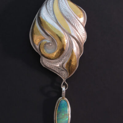 Foliage III, Eastern repousse and keum boo pendant