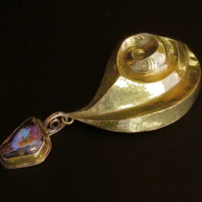 Inspiraled II , Eastern repousse brooch