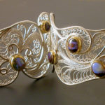 "Stardust on My Sleeve," Russian filigree hinged bracelet