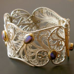 "Stardust on My Sleeve," Russian filigree hinged bracelet