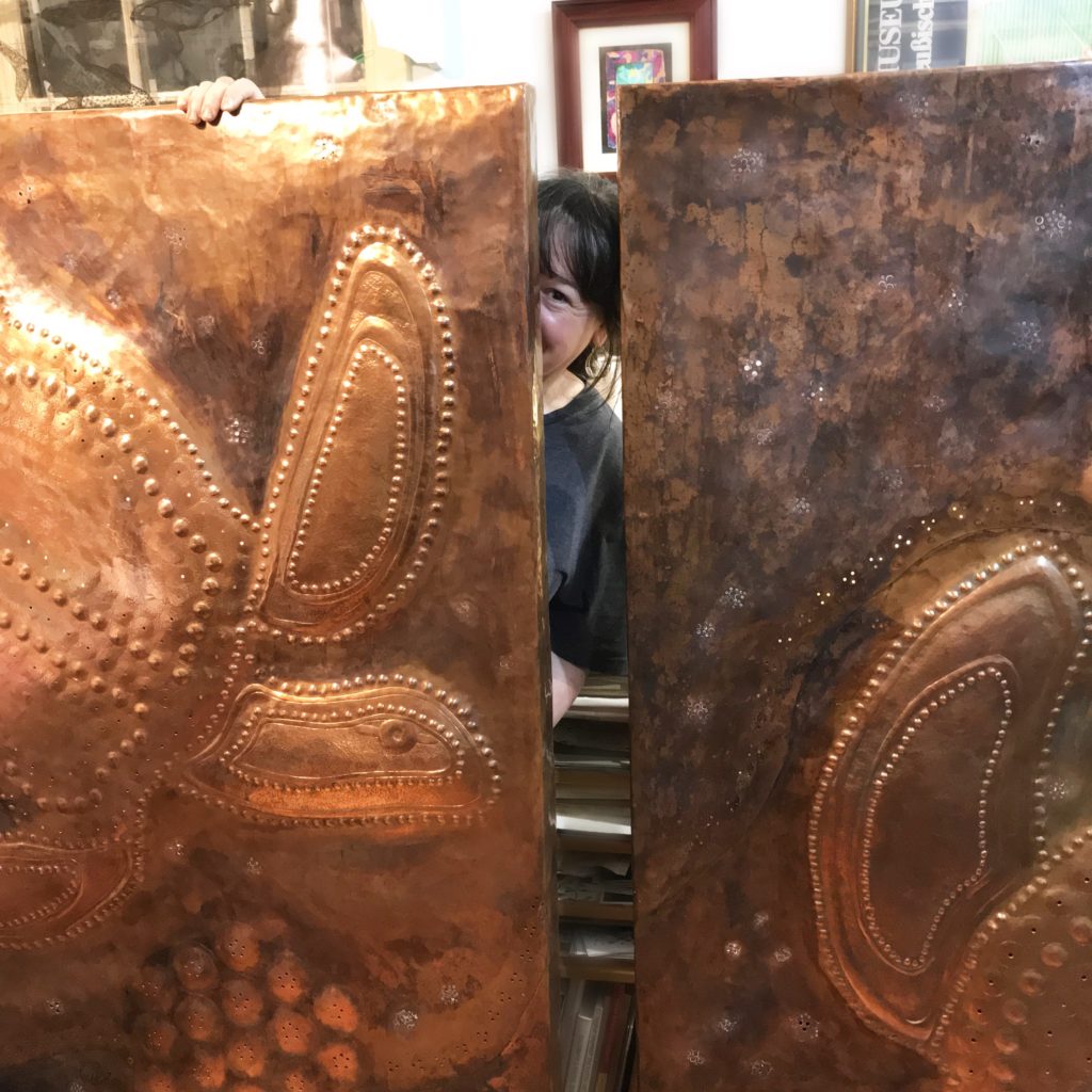 Eastern repousse, Turtle Screens by Victoria Lansford