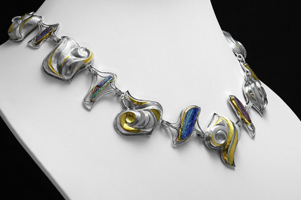 Rumi's Luminous Confections, Eastern repousse and keum boo necklace; photo by Pat Vasquez-Cunningham