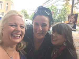 Gabi, Rebecca, and me (with Angela Merkel), Berlin