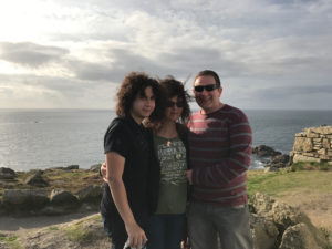 "Hair twins" Skyler and Shirley with Stuart at Lands End