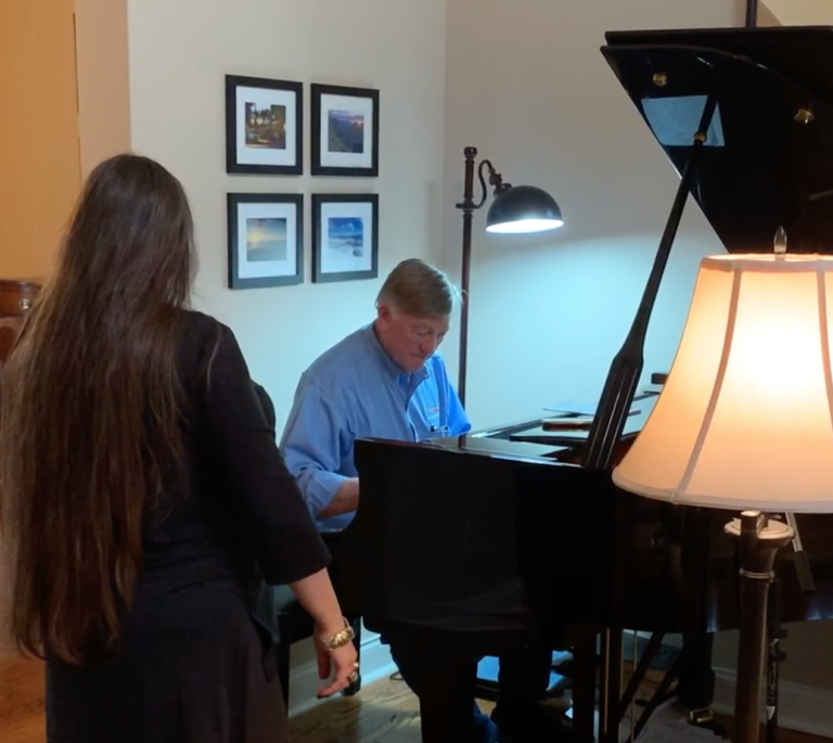 Recording day with composer and pianist, Roddy Noll, for the Apple Book edition