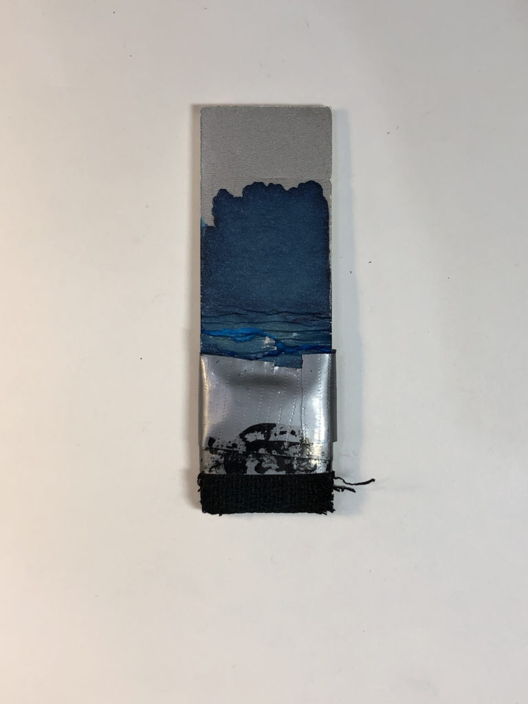 The 'calligraphy brush' Brody Neuenschwander made and gave to each student at the 2013 International Calligraphy Conference. I devised a way to use it to create Giving Voice's mountain-like brushstrokes with Japanese sumi ink.