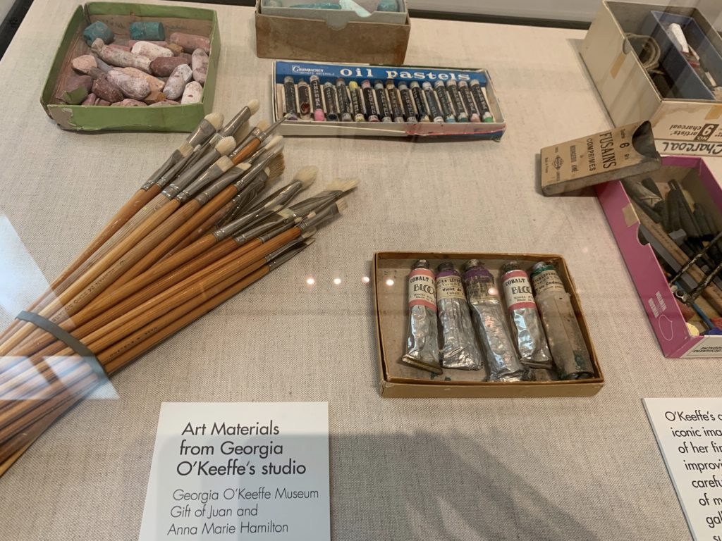 Georgia O’Keefe’s Paints and tools, O’Keefe Museum, Santa Fe, NM