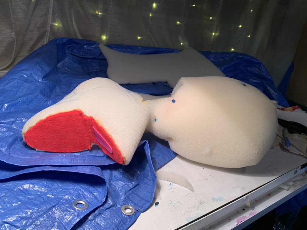 Deacon progressing to the 'duck' phase of his creation