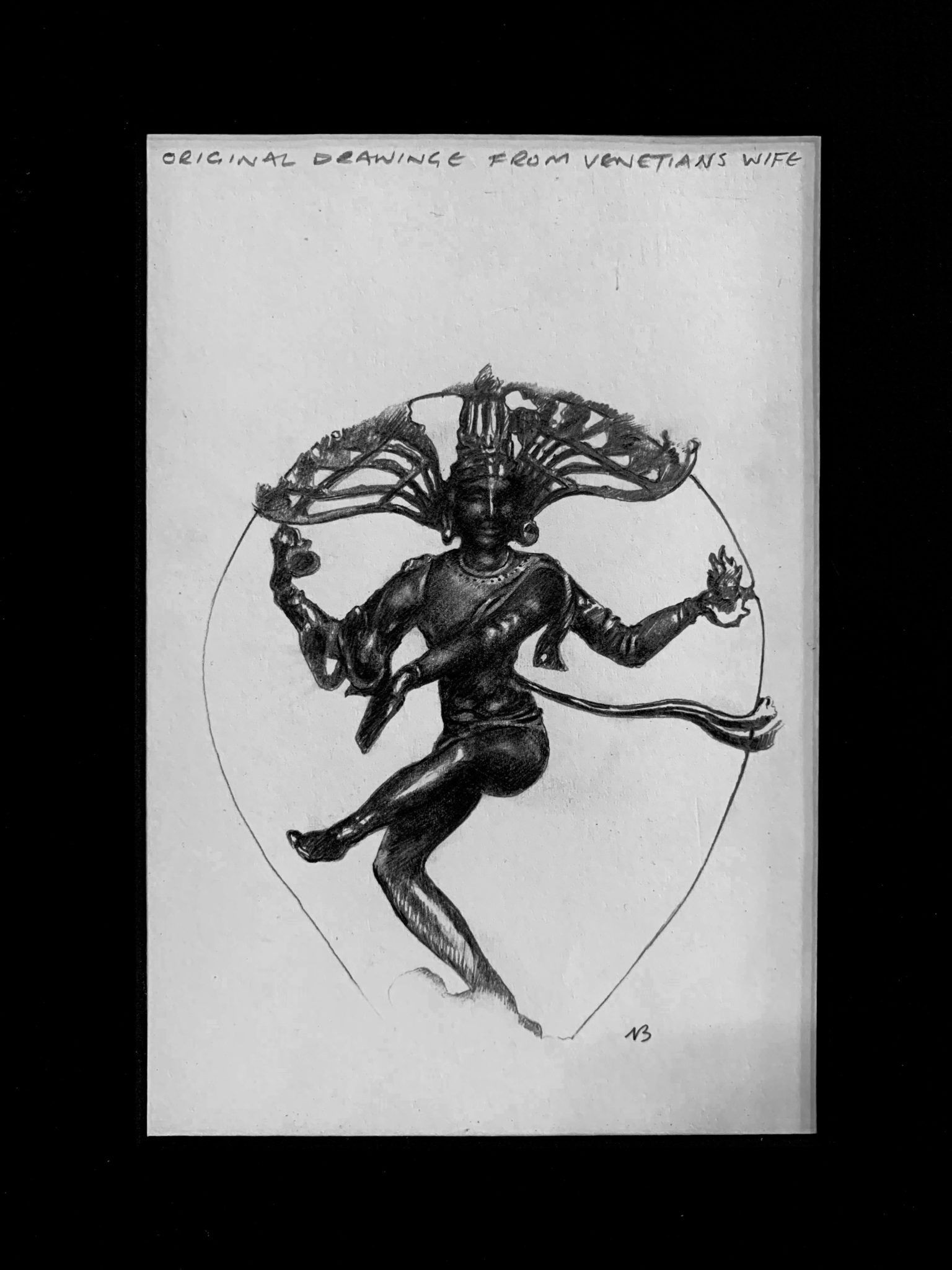 Shiva drawing by Nick Bantock for The Venetian's Wife