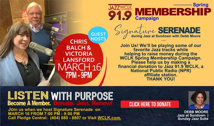 Chris Balch and Victoria Lansford on WCLK's Spring Pledge Drive