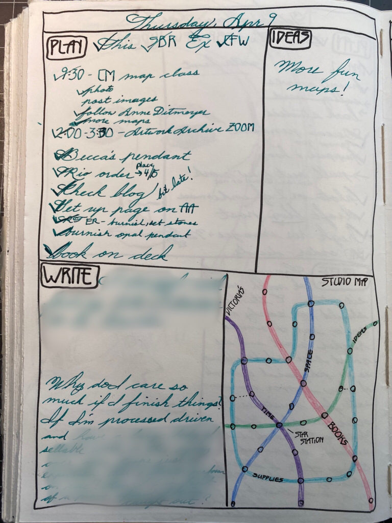 Block Journal page with a studio subway map