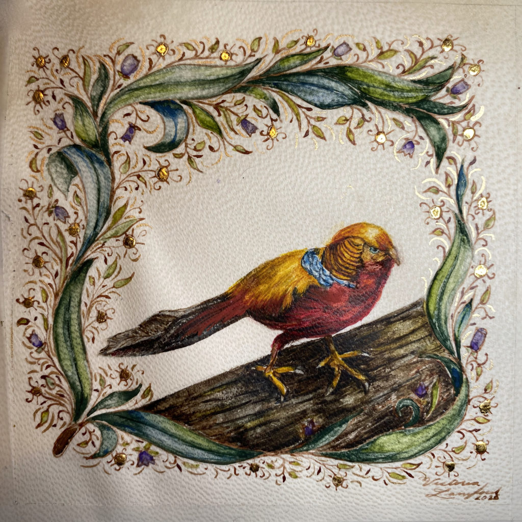Enchanted, Per Se - illuminated miniature by Victoria Lansford