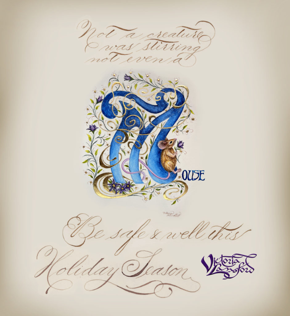 M is for Mouse Holiday Card by Victoria Lansford