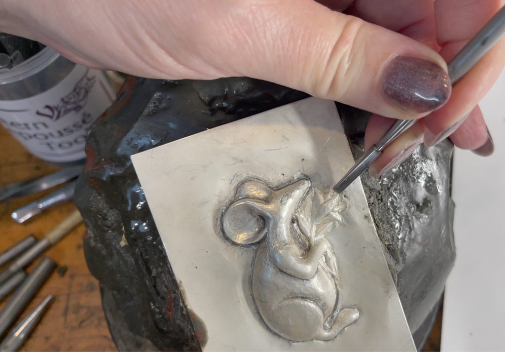 Eastern Repousse - Luna Mouse - in Progress During Class
