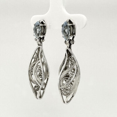 Blues in the Night, lacy filigree earrings