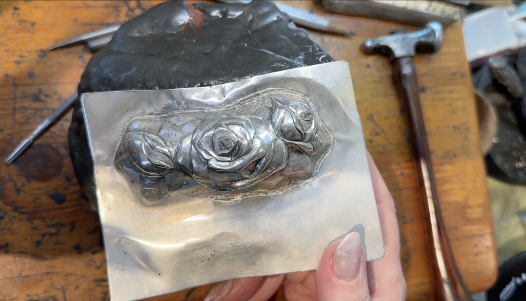 Almost finished - A cluster of roses from the Eastern Repousse Course Floral Module