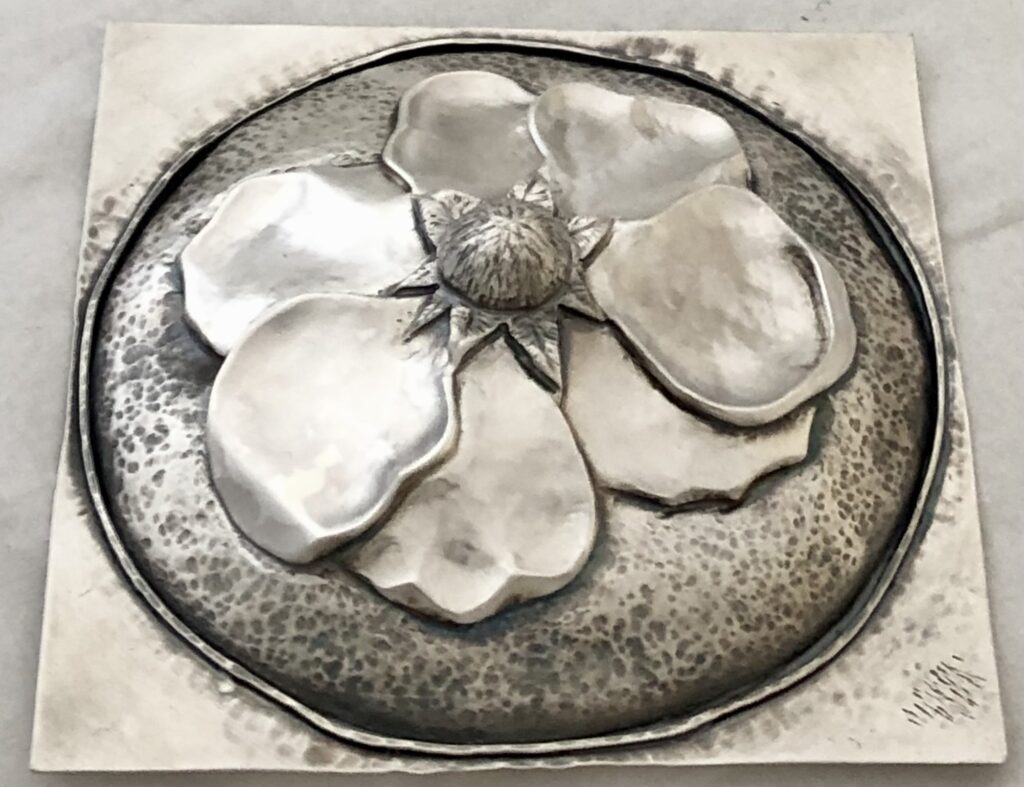Judi Schwartz - Eastern Repousse Strawberry Flower with wire rim in progress