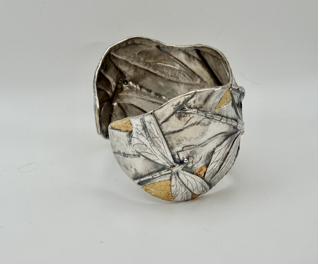 Judi Schwartz's Eastern Repoussé & Keum Boo Dragonfly Cuff Bracelet