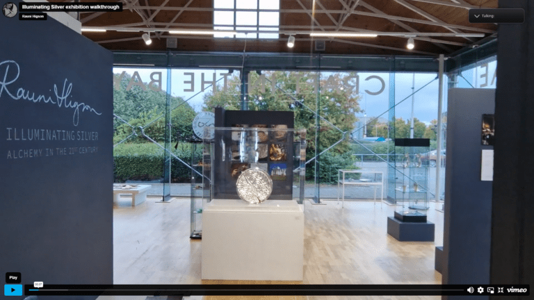 Rauni Higson Illuminating Silver exhibition in Wales, in conversation with the Queen Elizabeth Scholarship Trust