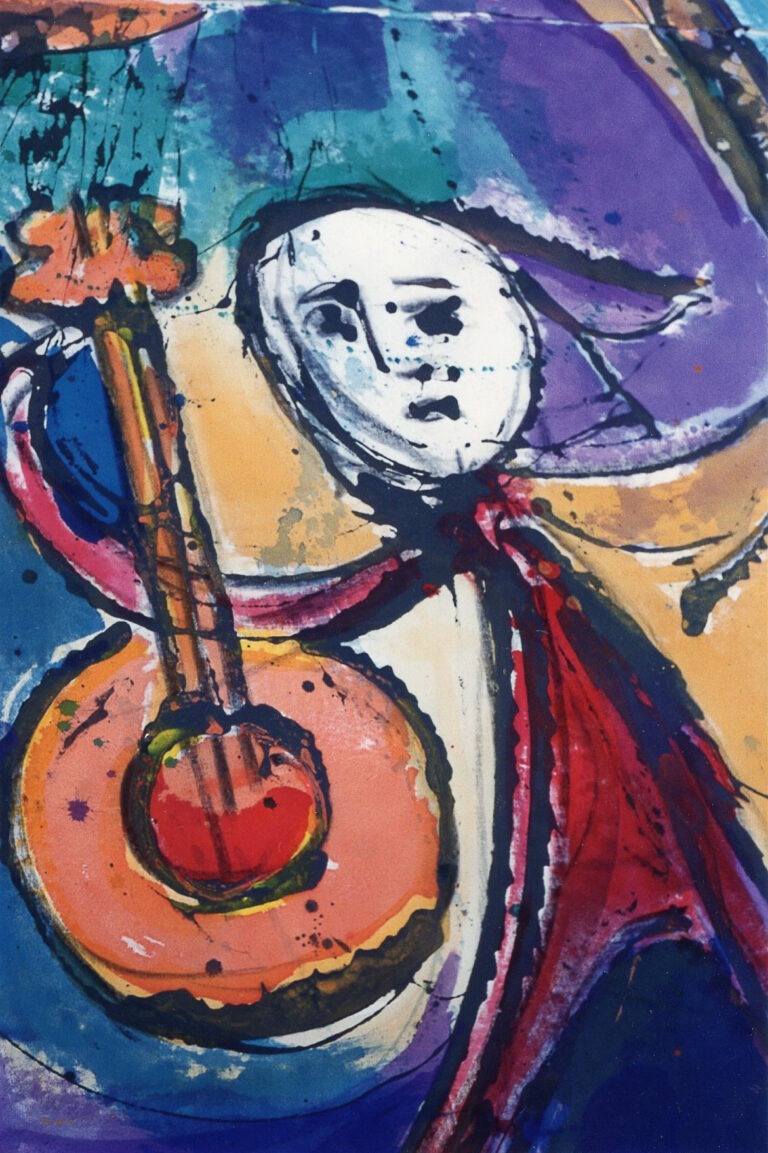 Detail of a 25' canvas painted during Bobbie Crow's solo exhibition at the Dadian Gallery at Wesley Theological Seminary in Washington D.C.