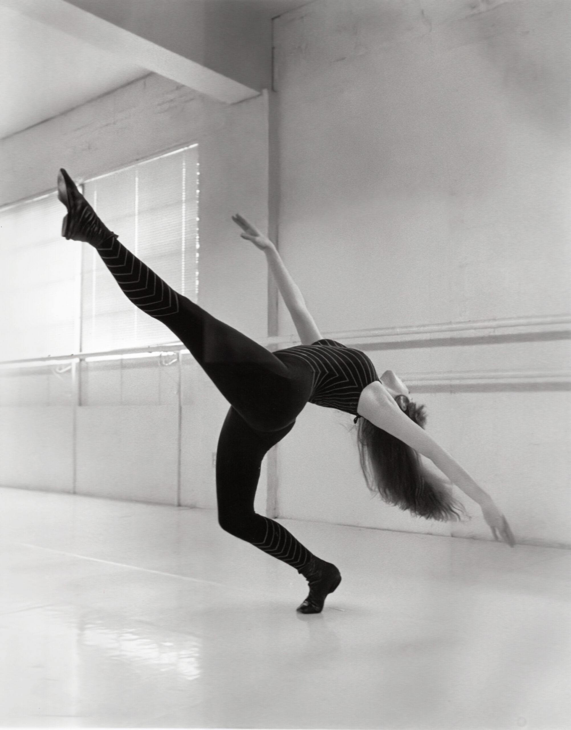 My extreme flexibility captured in a gravity-defying, jazz dance "layout," 1988 Silver gelatin print by Catherine Sternbergh
