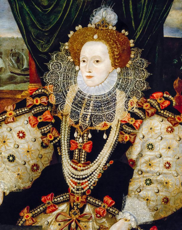 2WFGPYB Queen Elizabeth I, by Unknown English artist oil on panel, circa 1588 38 1/2 in. x 28 1/2 in. Collection of the National Portrait Gallery, London Image courtesy of the museum