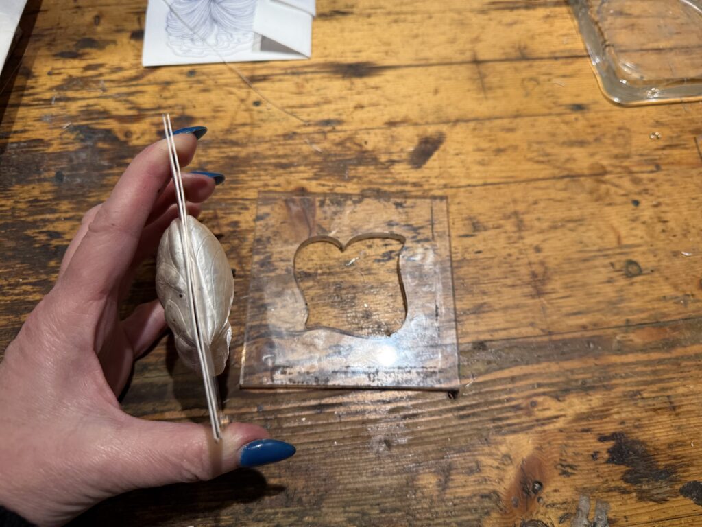 In-progress Perfume Bottle, showing how the 2 halves will fit together