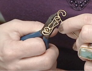 Lumiere's maze shank frame being formed in preparation for filling the cells with filigree wire