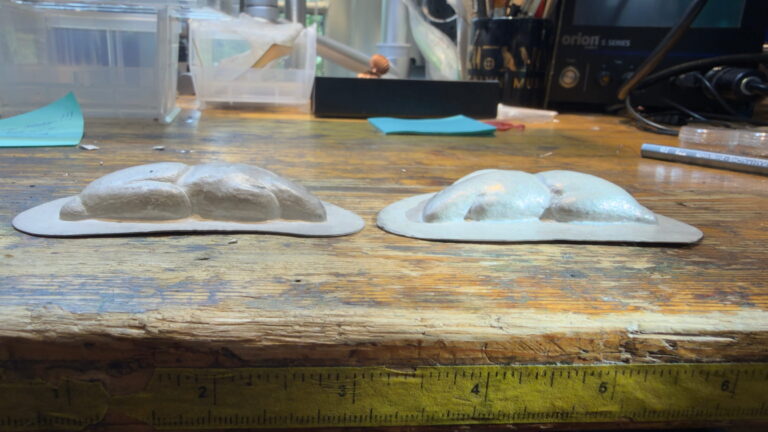 Chasing Rabbits by Victoria Lansford in Progress - post puffing (in profile)