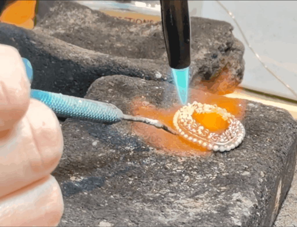 Contemporary Nordic filigree ring in progress - Victoria Lansford