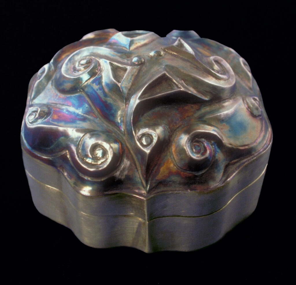 Once and Future Box, chased and fabricated box with Eastern repoussé lid